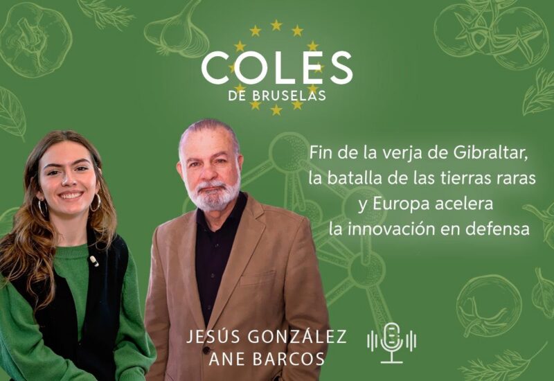 Jes&uacute;s Gonz&aacute;lez y Ane Barcos en un fondo verde con elementos gr&aacute;ficos.
