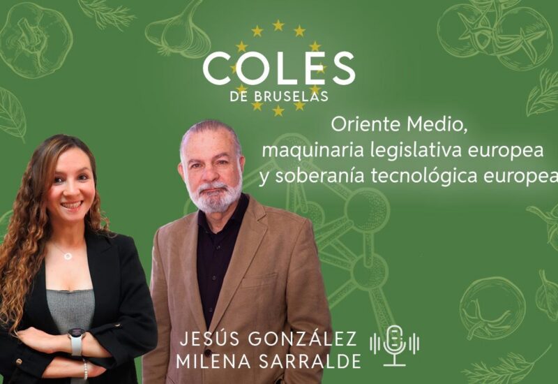 Jesús González y Milena Sarralde en un evento sobre legislación europea