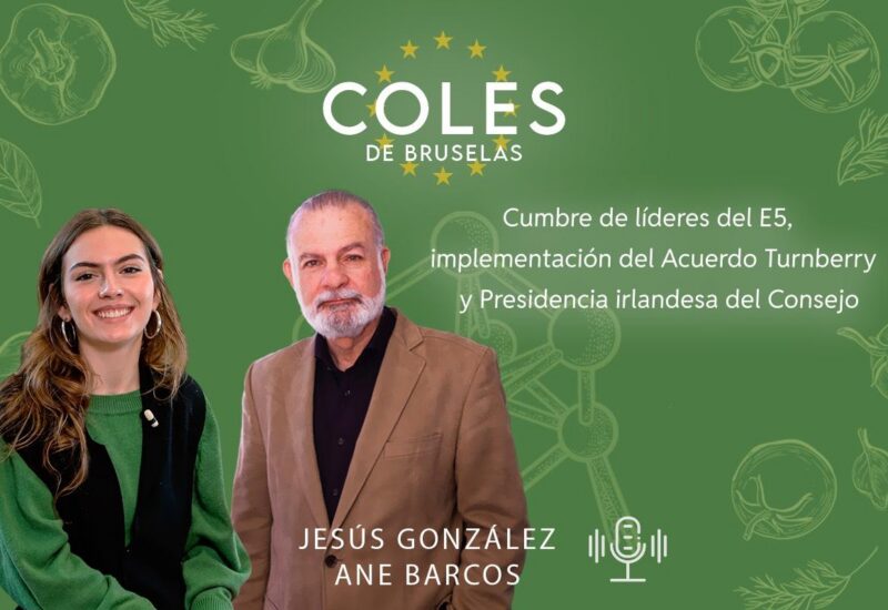 Jes&uacute;s Gonz&aacute;lez y Ane Barcos en evento sobre la cumbre de l&iacute;deres del E5