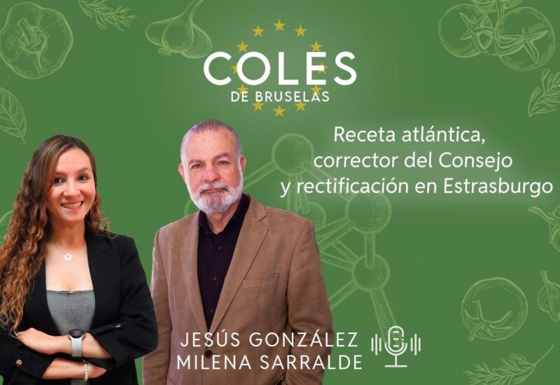 Jesús González y Milena Sarralde discuten política europea en Bruselas