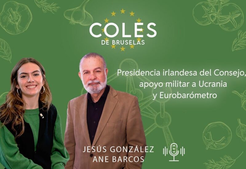 Jes&uacute;s Gonz&aacute;lez y Ane Barcos discutiendo sobre la presidencia irlandesa del Consejo